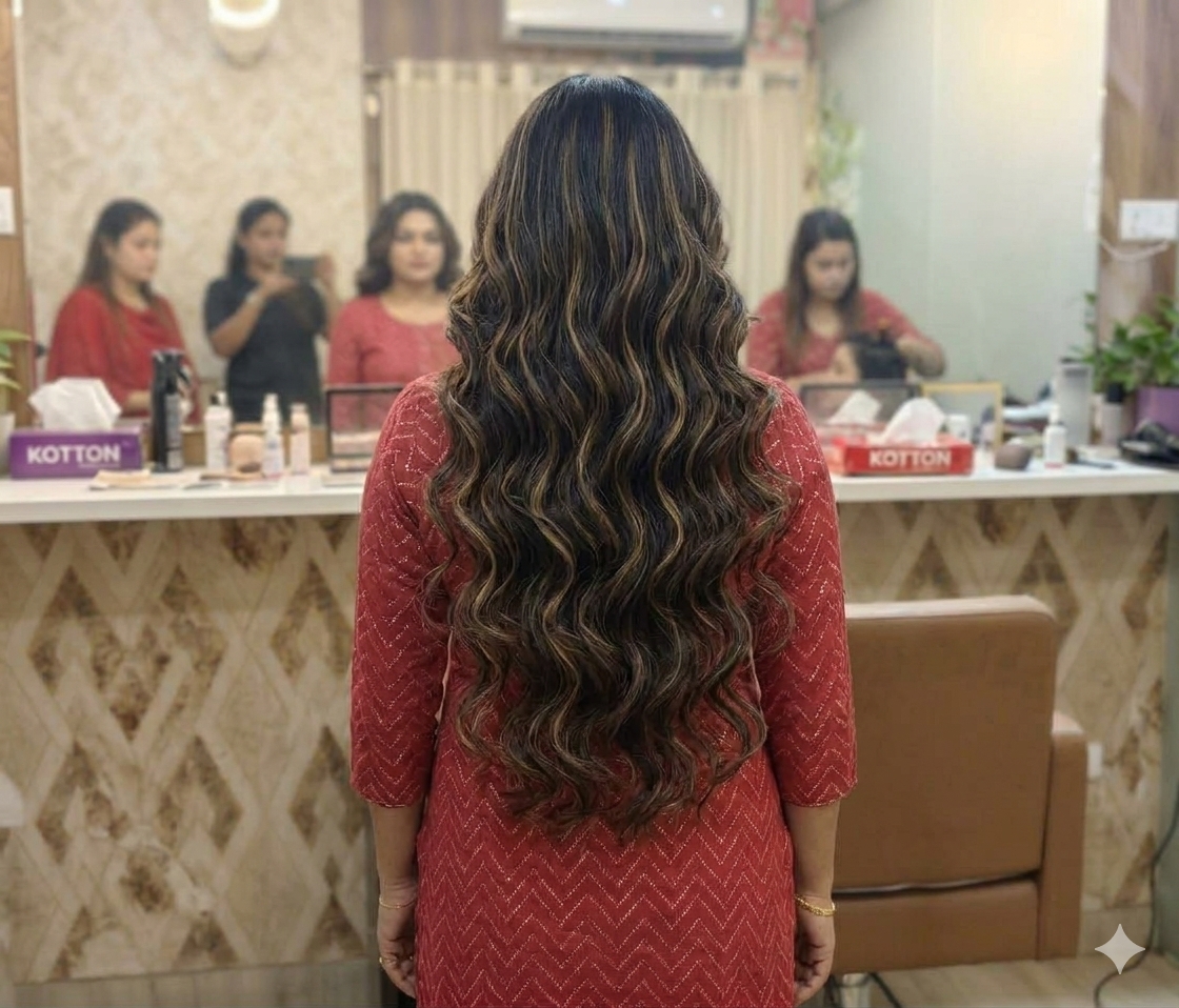 Long hair extensions style